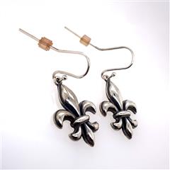James Avery Fleur De Lis Sterling Silver Dangle Earrings